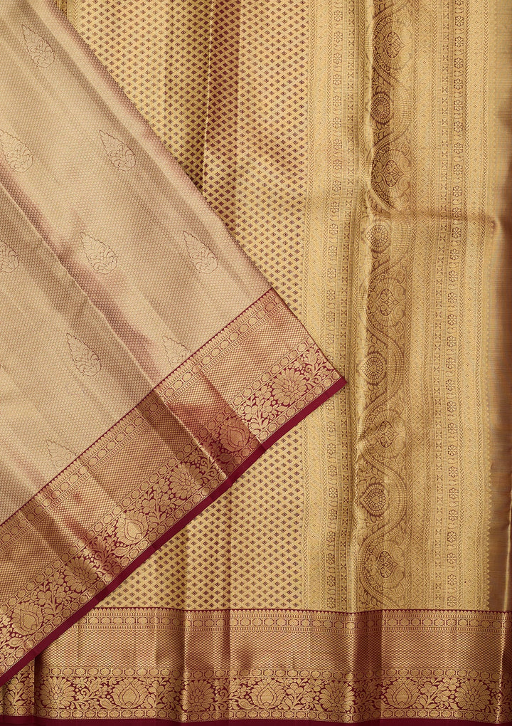 Maroon Dharmavaram Pure Silk Saree