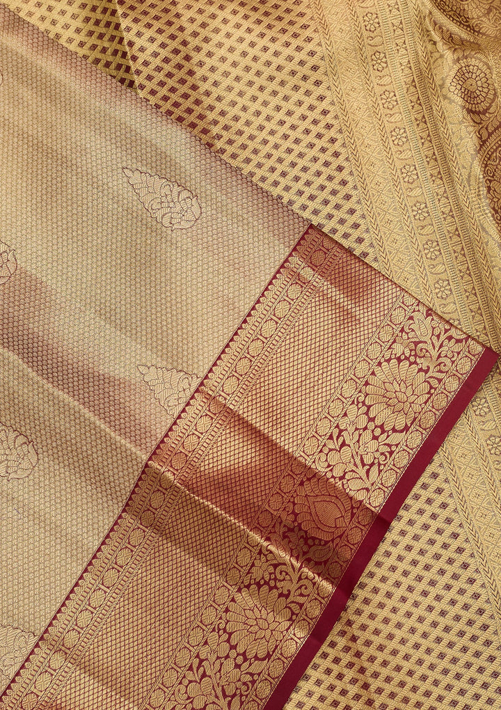 Maroon Dharmavaram Pure Silk Saree