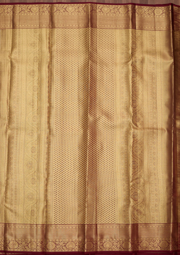 Maroon Dharmavaram Pure Silk Saree