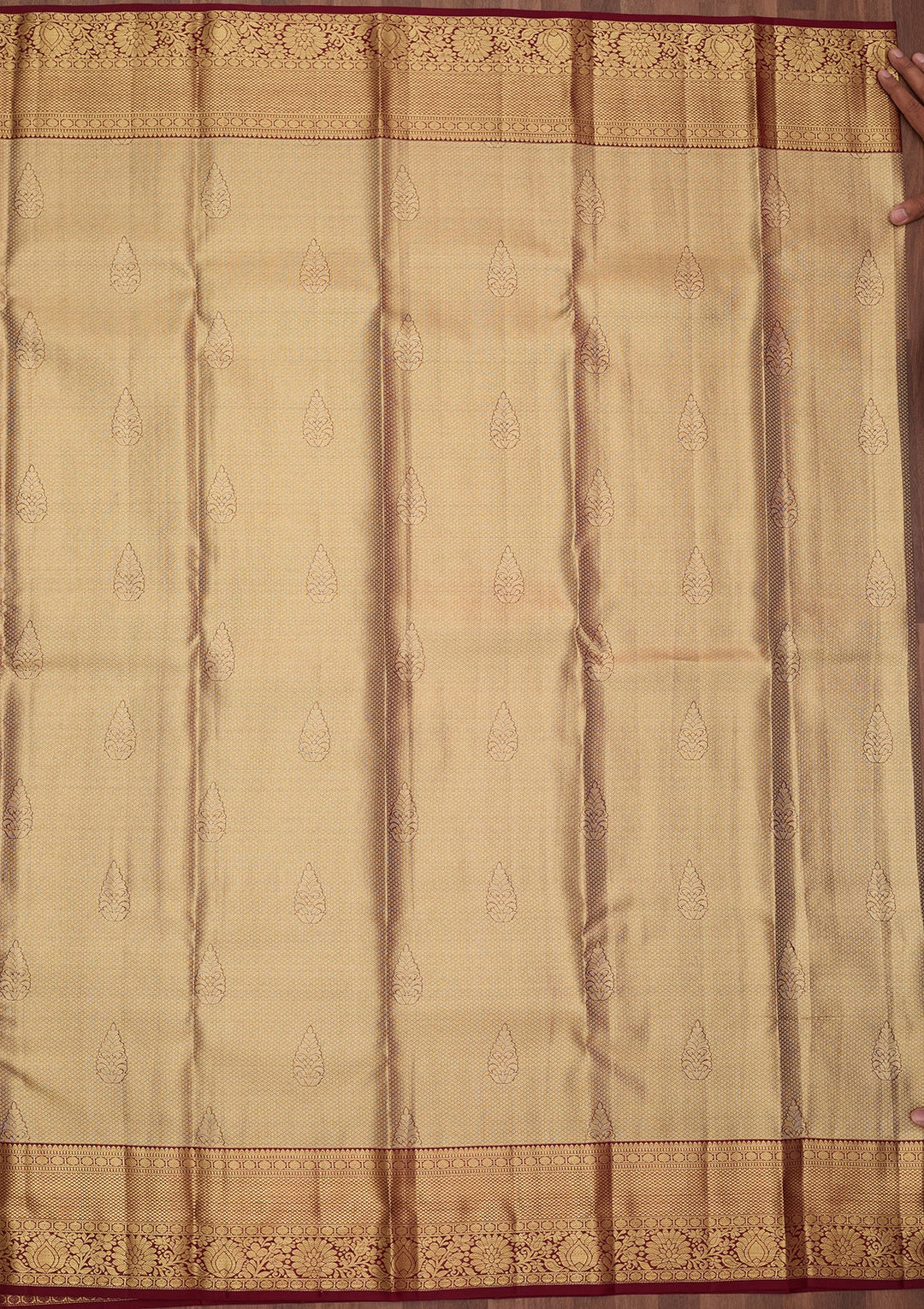 Maroon Dharmavaram Pure Silk Saree