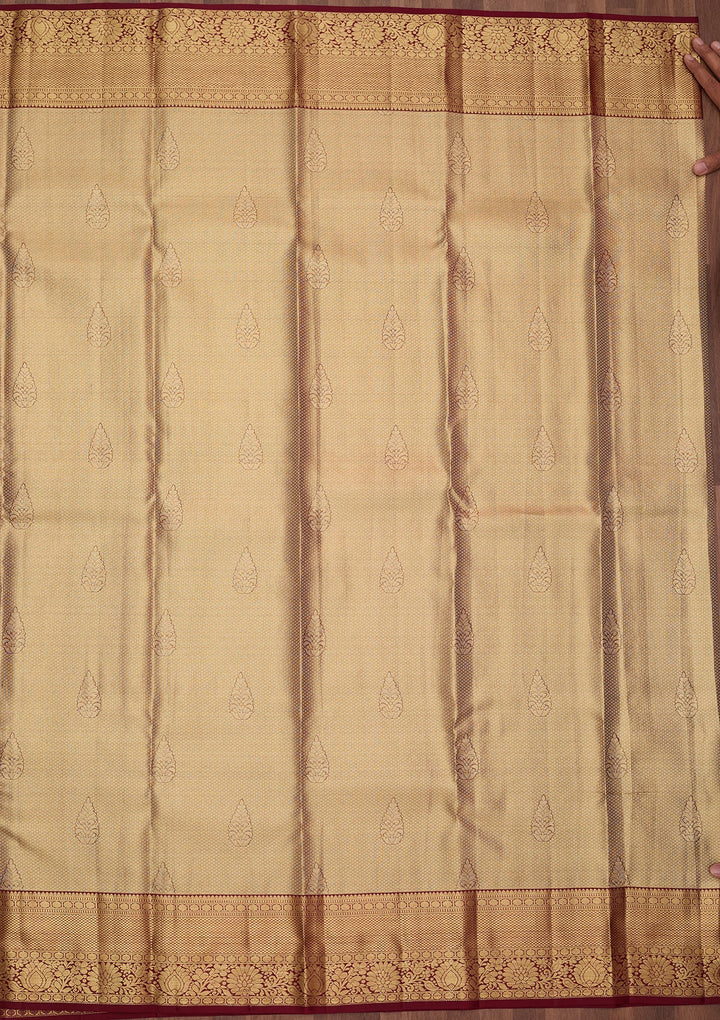 Maroon Dharmavaram Pure Silk Saree