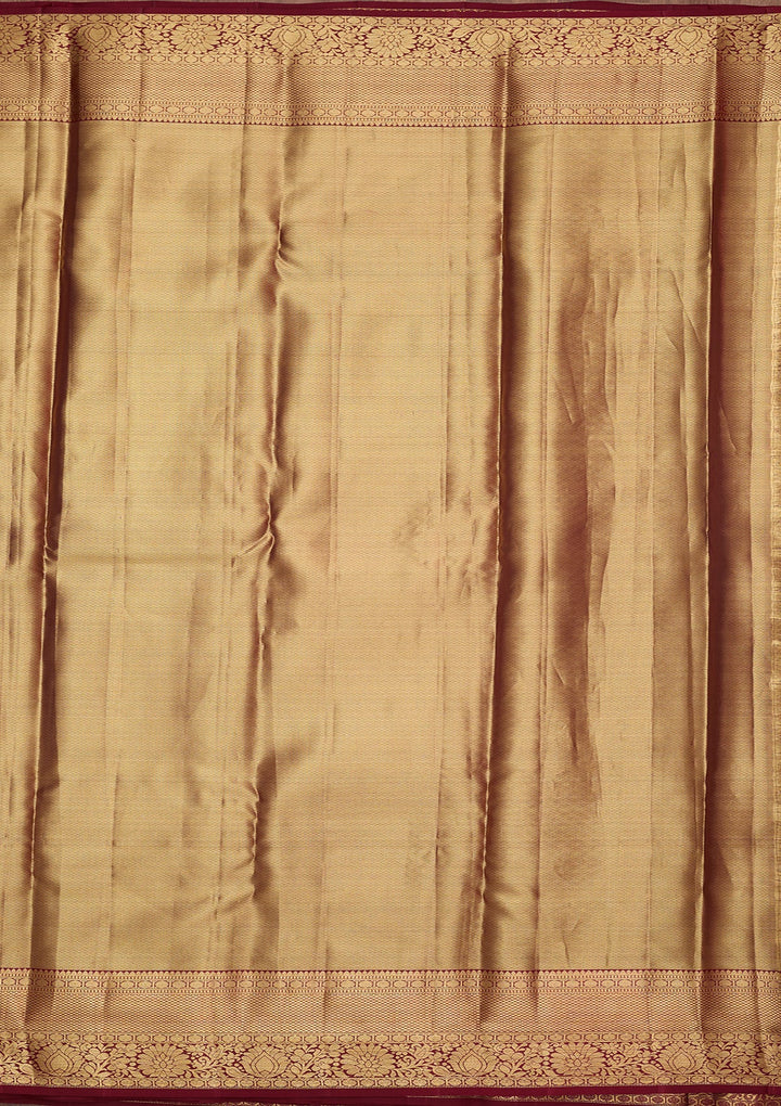 Maroon Dharmavaram Pure Silk Saree