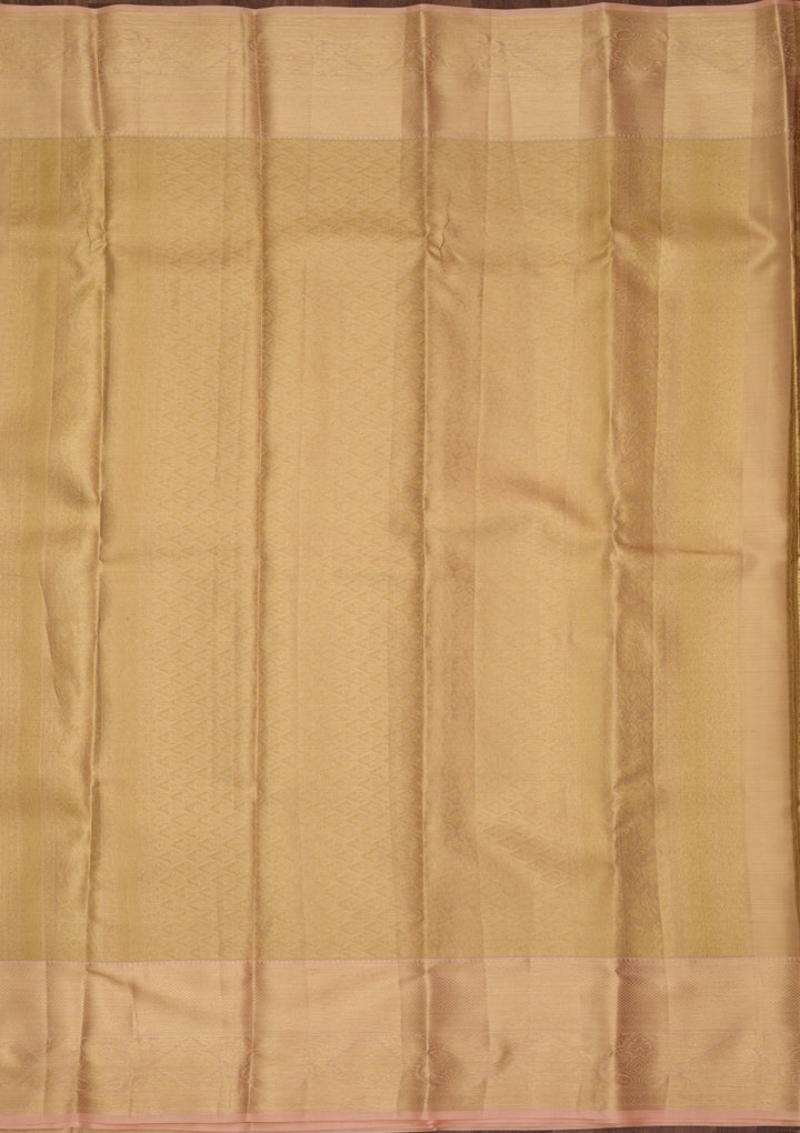 Beige Silk Jaal Saree With Matching Blouse Piece