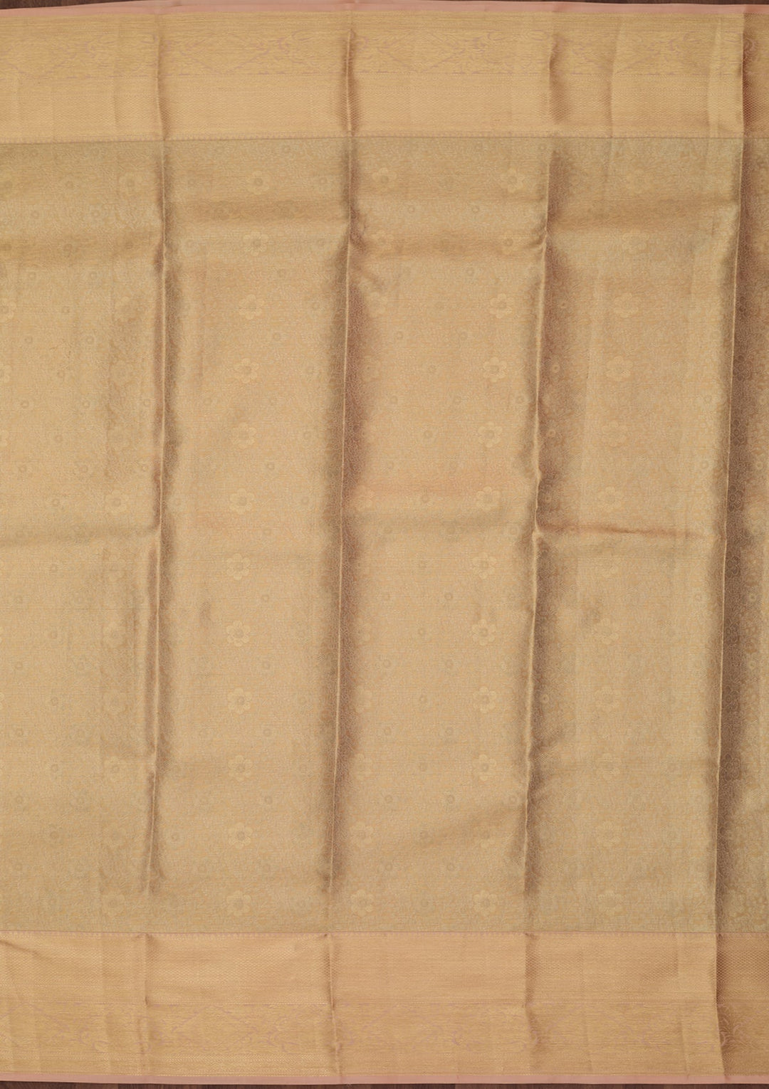 Beige Silk Jaal Saree With Matching Blouse Piece
