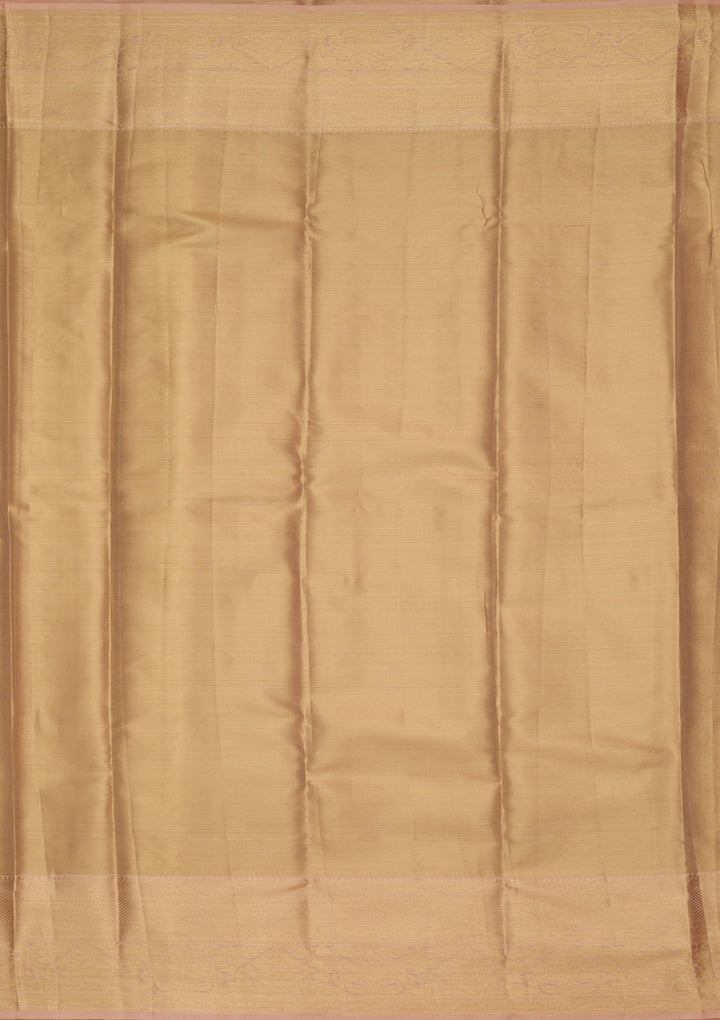 Beige Silk Jaal Saree With Matching Blouse Piece