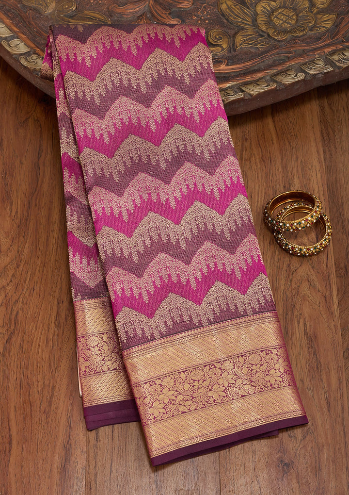 Wine Kanjivaram Pure Silk Saree