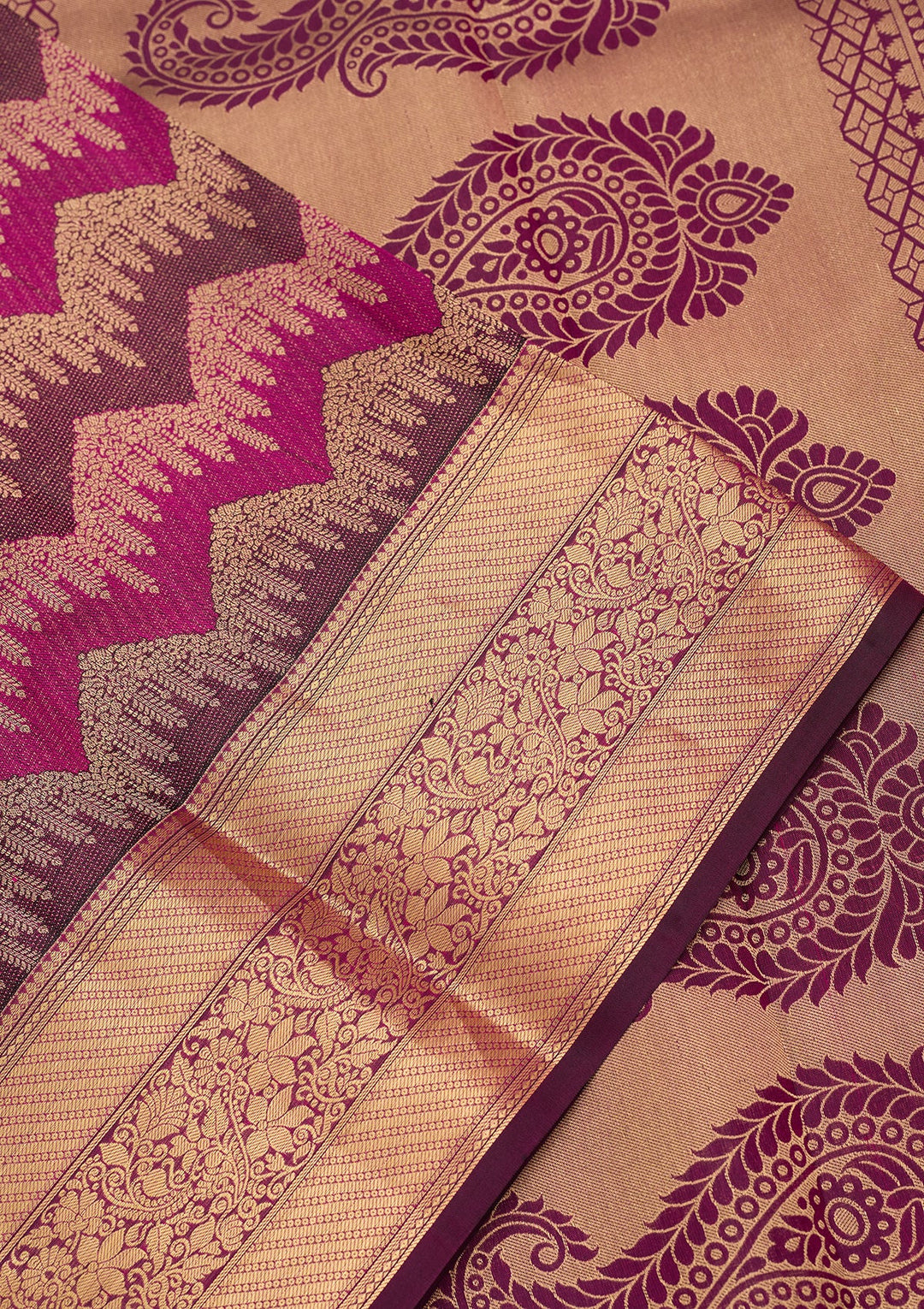 Wine Kanjivaram Pure Silk Saree