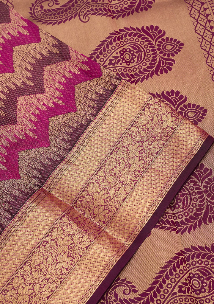 Wine Kanjivaram Pure Silk Saree