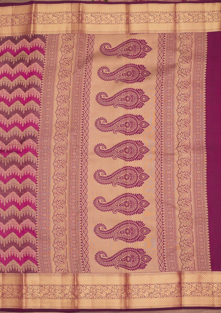 Wine Kanjivaram Pure Silk Saree