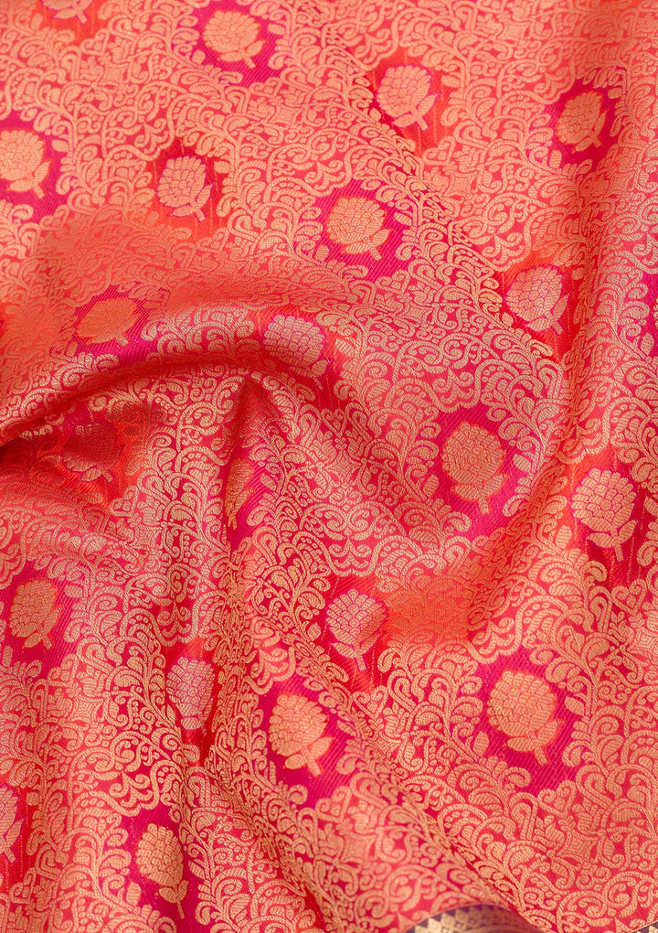 Orange Kanjivaram Pure Silk Saree