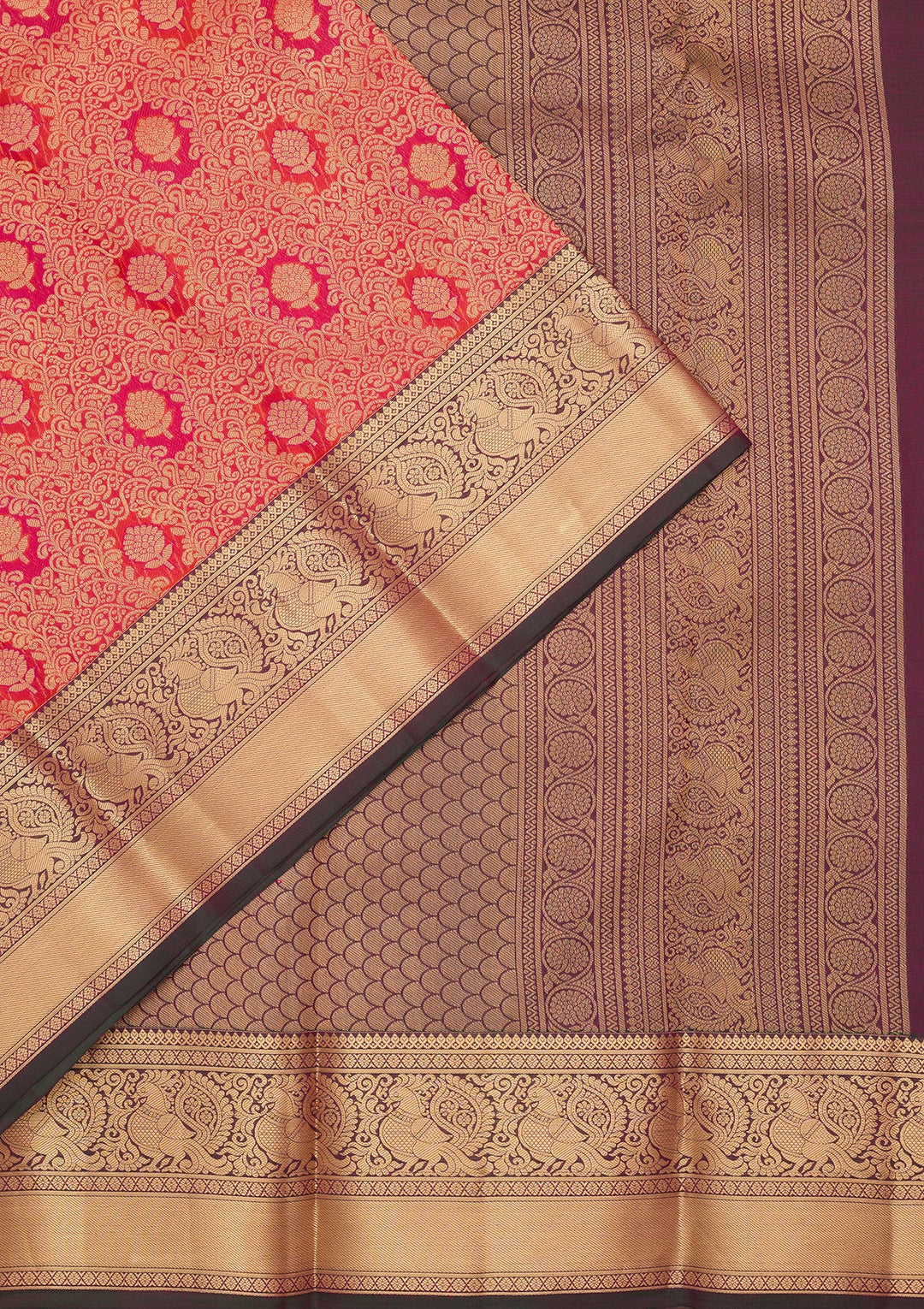 Orange Kanjivaram Pure Silk Saree
