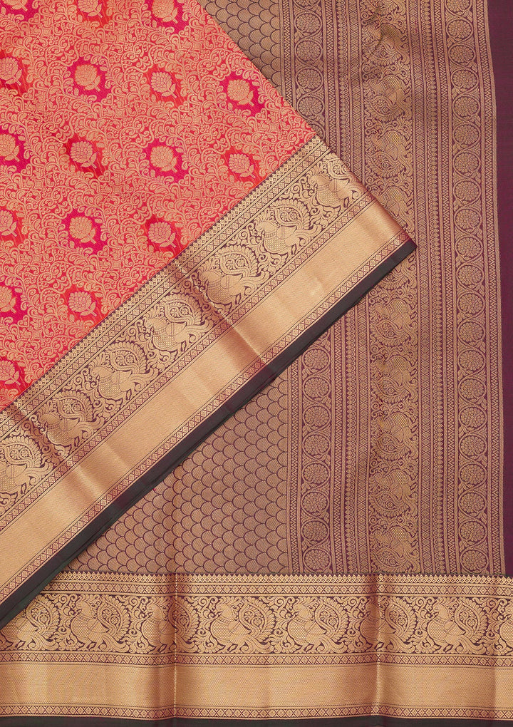 Orange Kanjivaram Pure Silk Saree