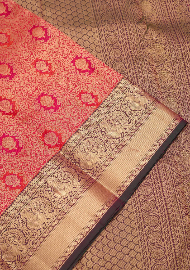 Orange Kanjivaram Pure Silk Saree