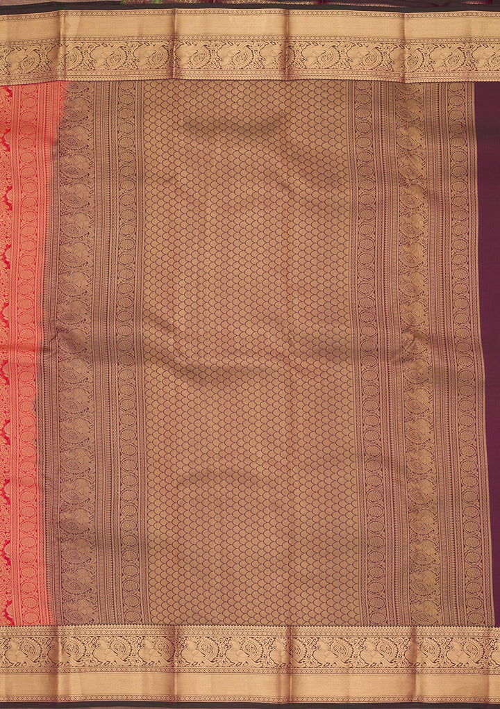 Orange Kanjivaram Pure Silk Saree