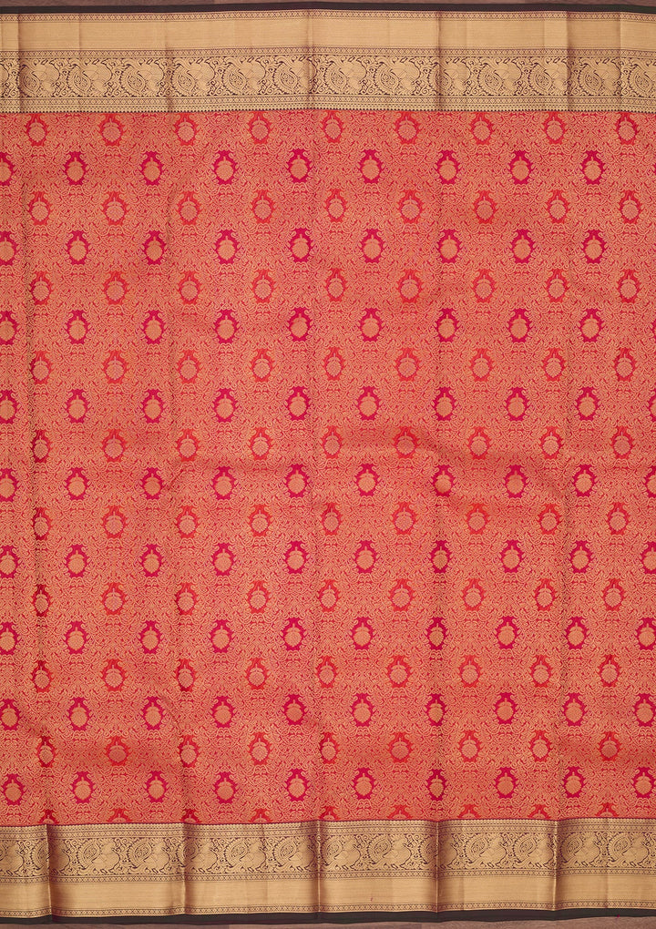 Orange Kanjivaram Pure Silk Saree