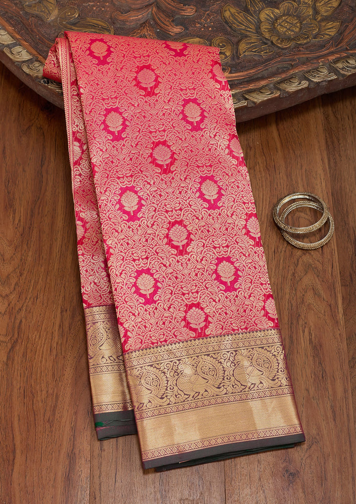 Rani Pink Kanjivaram Pure Silk Saree