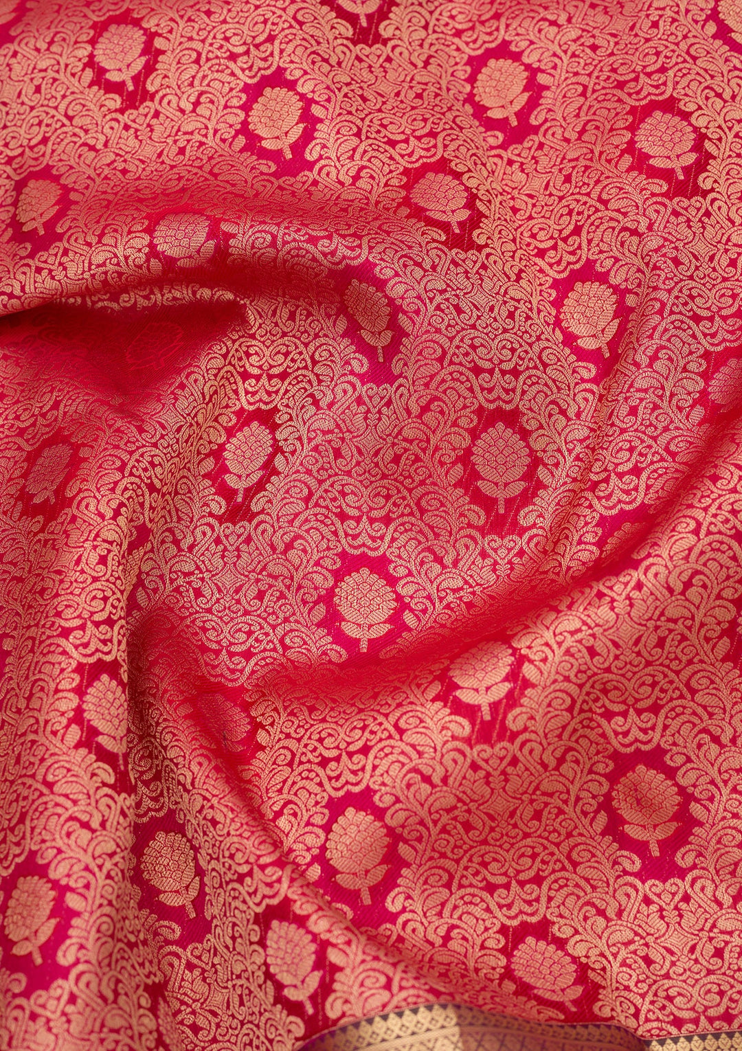 Rani Pink Kanjivaram Pure Silk Saree