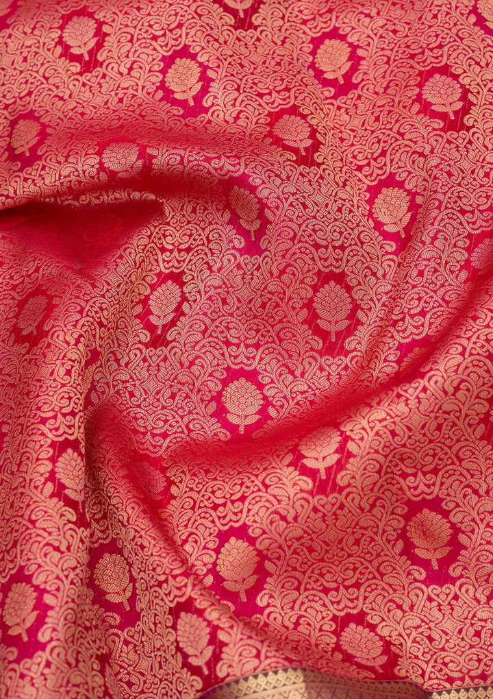Rani Pink Kanjivaram Pure Silk Saree