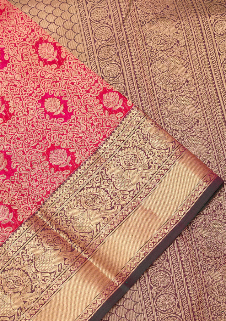 Rani Pink Kanjivaram Pure Silk Saree