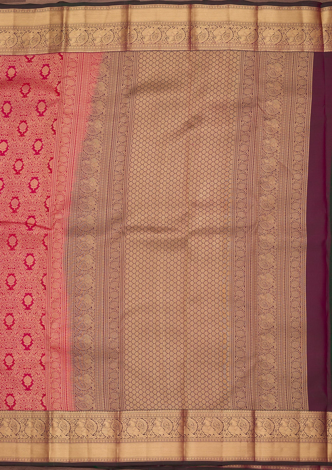 Rani Pink Kanjivaram Pure Silk Saree