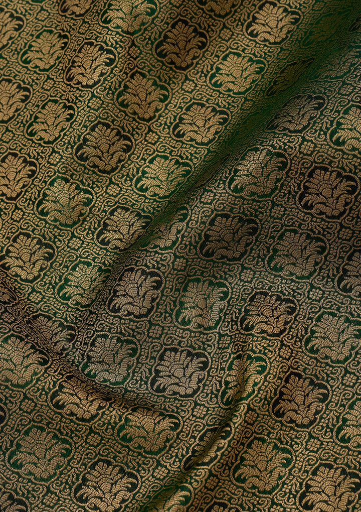 Bottle Green Kanjivaram Pure Silk Saree