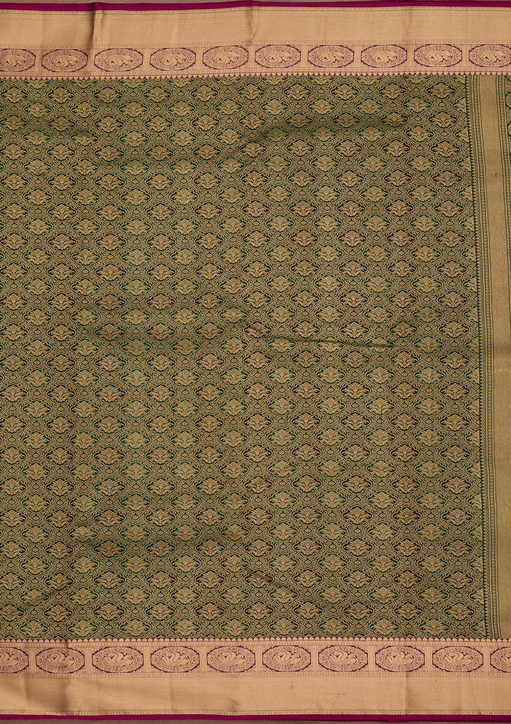 Bottle Green Kanjivaram Pure Silk Saree