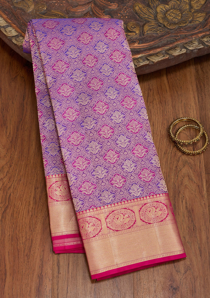 Purple Kanjivaram Pure Silk Saree