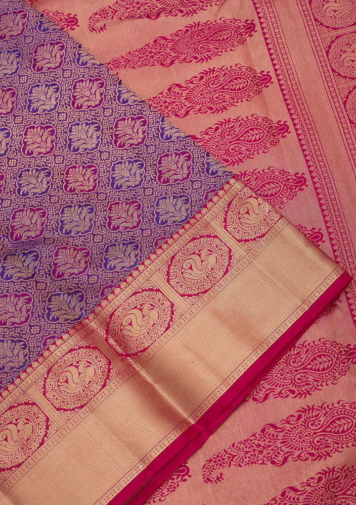 Purple Kanjivaram Pure Silk Saree