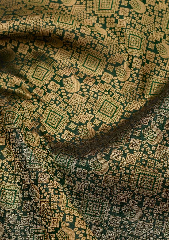 Bottle Green Kanjivaram Pure Silk Saree