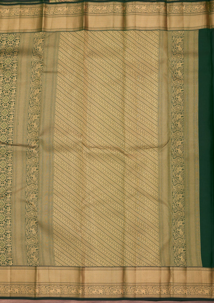 Bottle Green Kanjivaram Pure Silk Saree