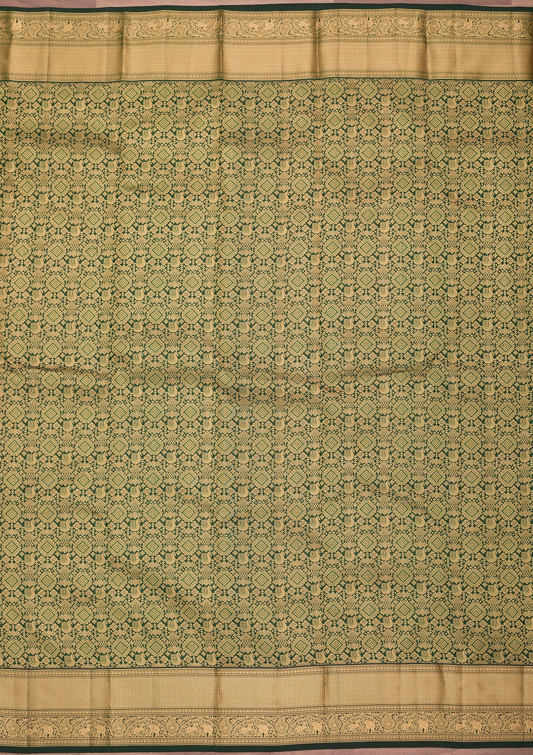 Bottle Green Kanjivaram Pure Silk Saree