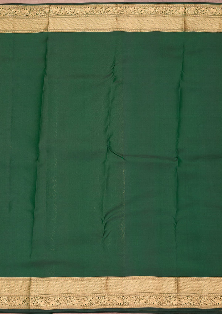 Bottle Green Kanjivaram Pure Silk Saree