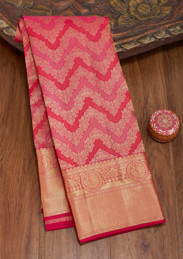 Rani Pink Kanjivaram Pure Silk Saree