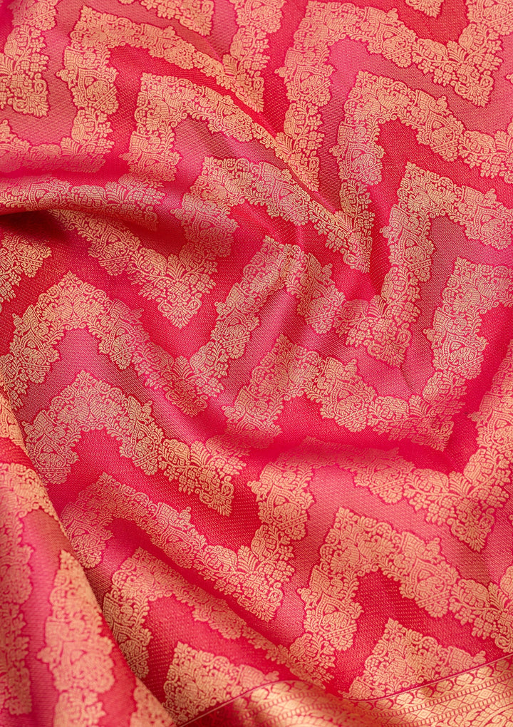 Rani Pink Kanjivaram Pure Silk Saree