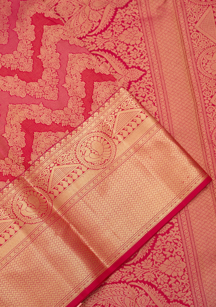 Rani Pink Kanjivaram Pure Silk Saree