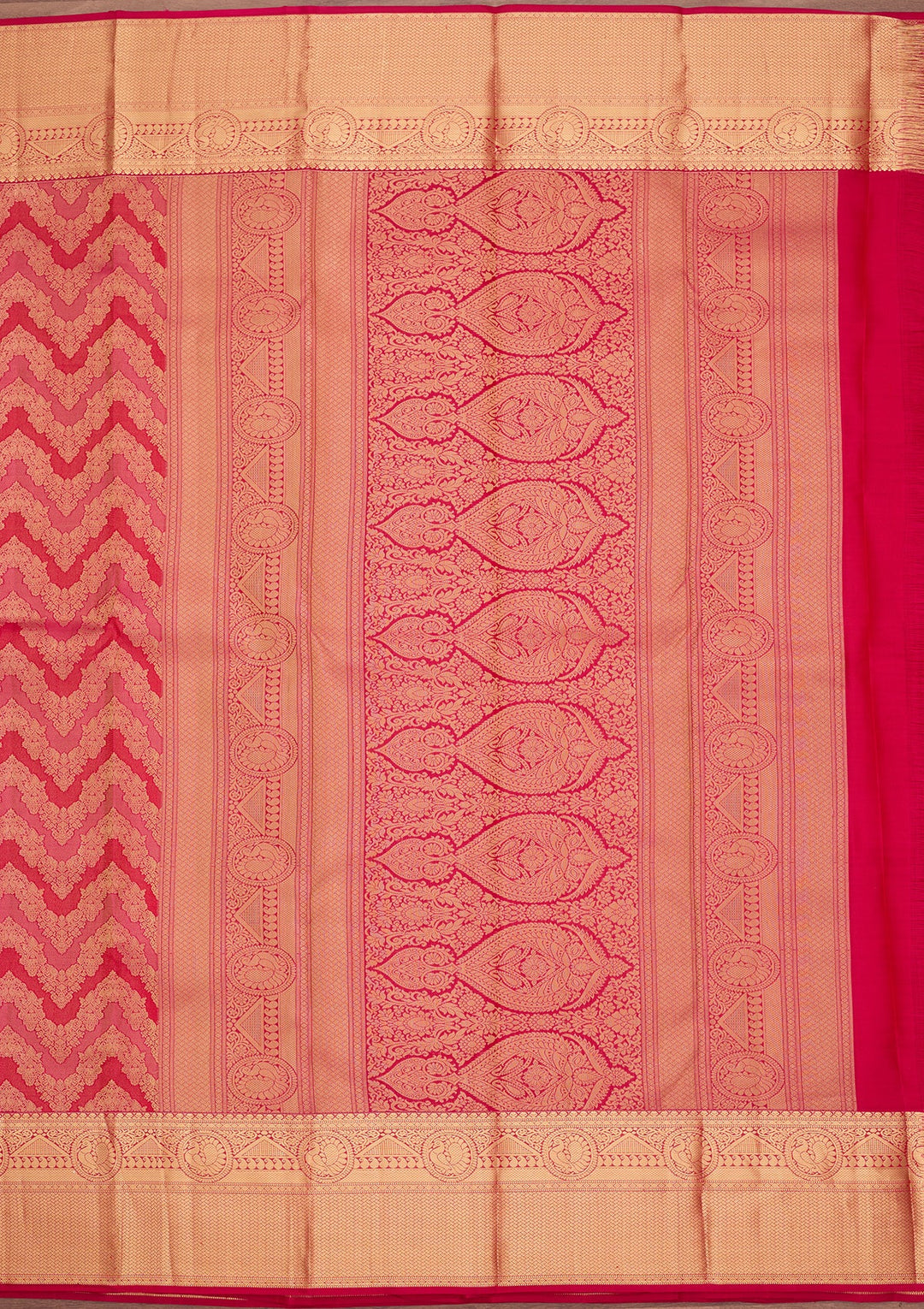 Rani Pink Kanjivaram Pure Silk Saree