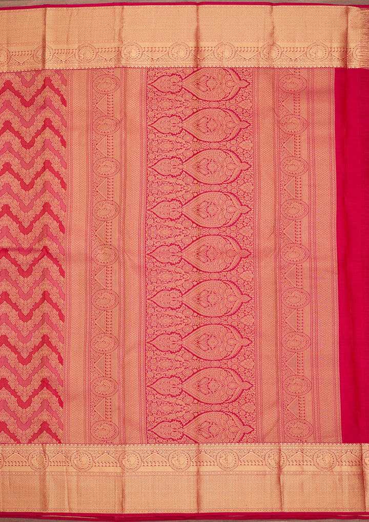 Rani Pink Kanjivaram Pure Silk Saree