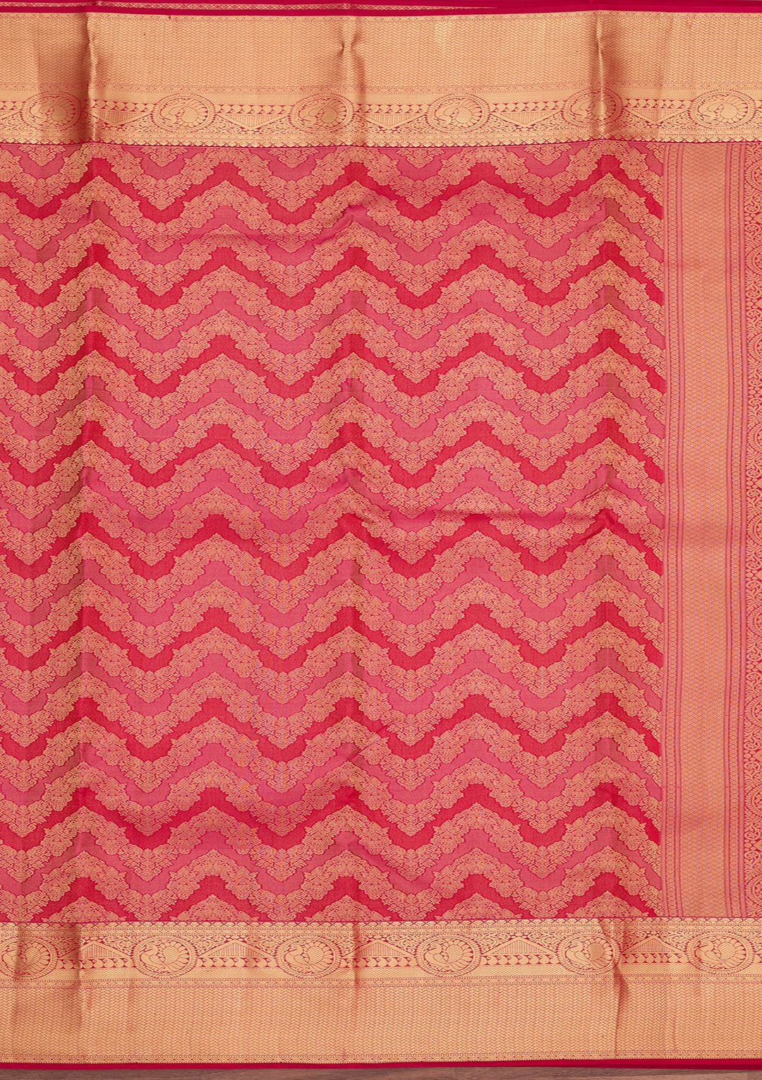 Rani Pink Kanjivaram Pure Silk Saree
