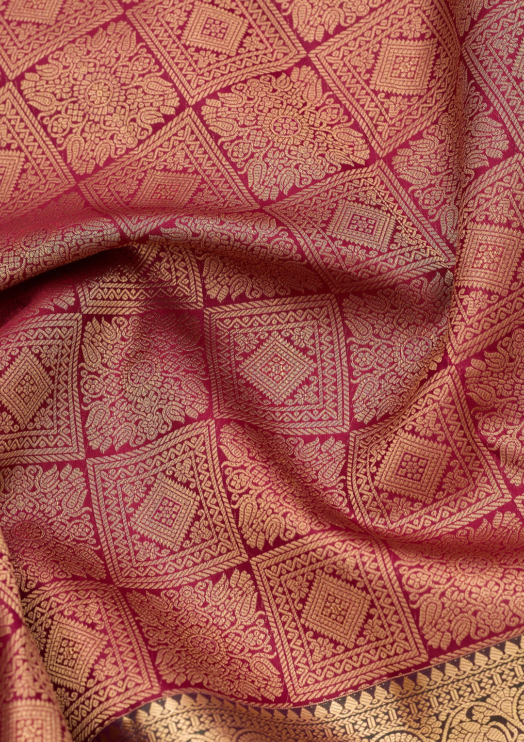 Wine Kanjivaram Pure Silk Saree