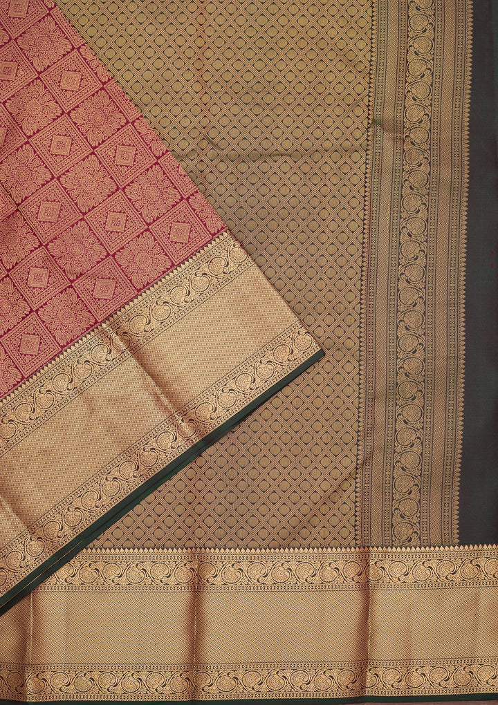 Wine Kanjivaram Pure Silk Saree