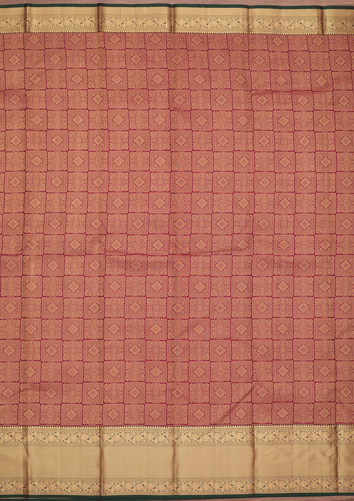 Wine Kanjivaram Pure Silk Saree