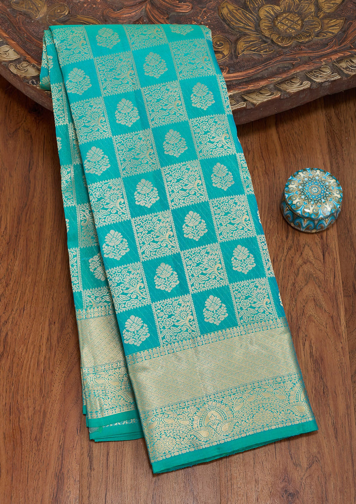 Rama Green Kanjivaram Pure Silk Saree
