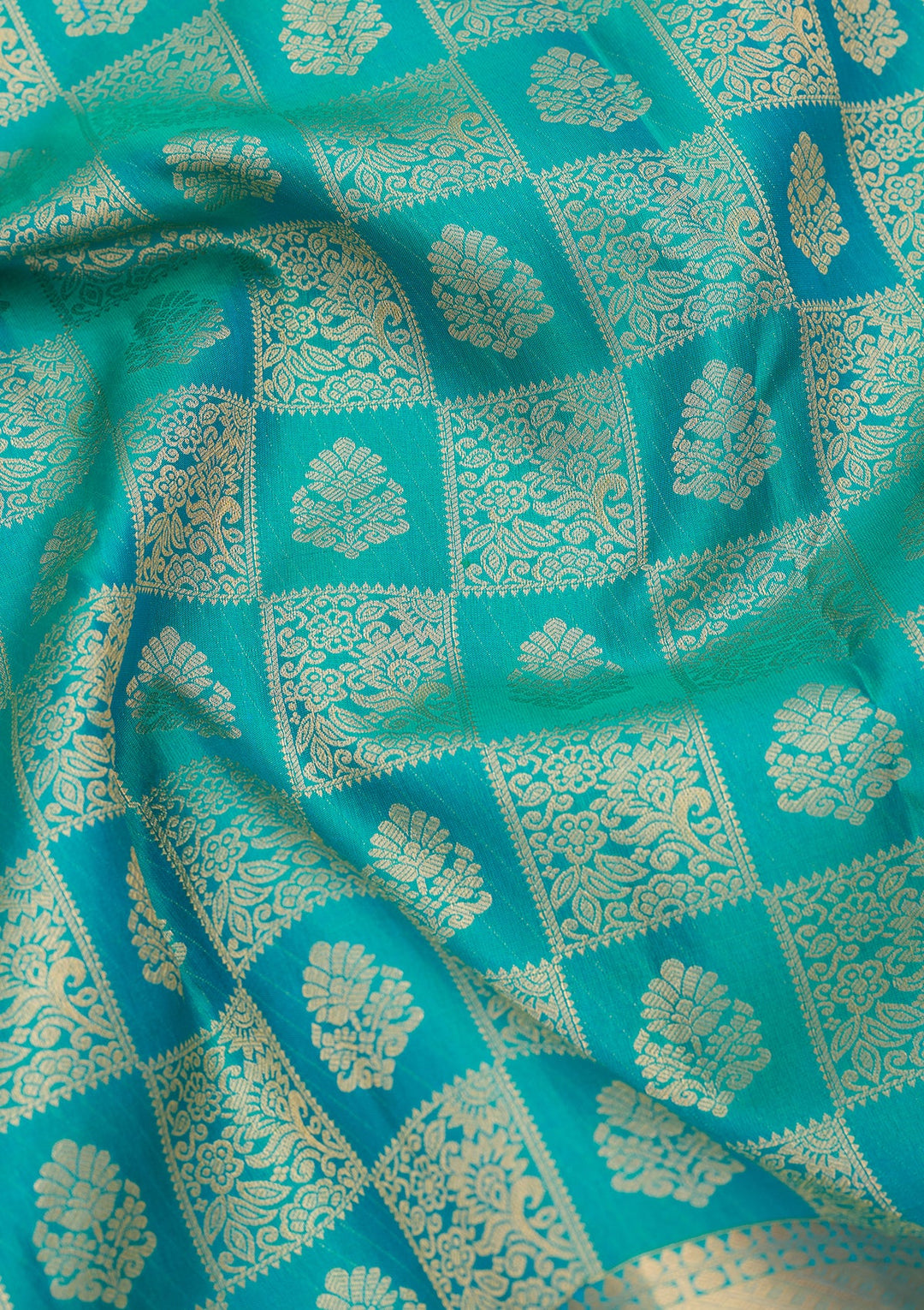 Rama Green Kanjivaram Pure Silk Saree