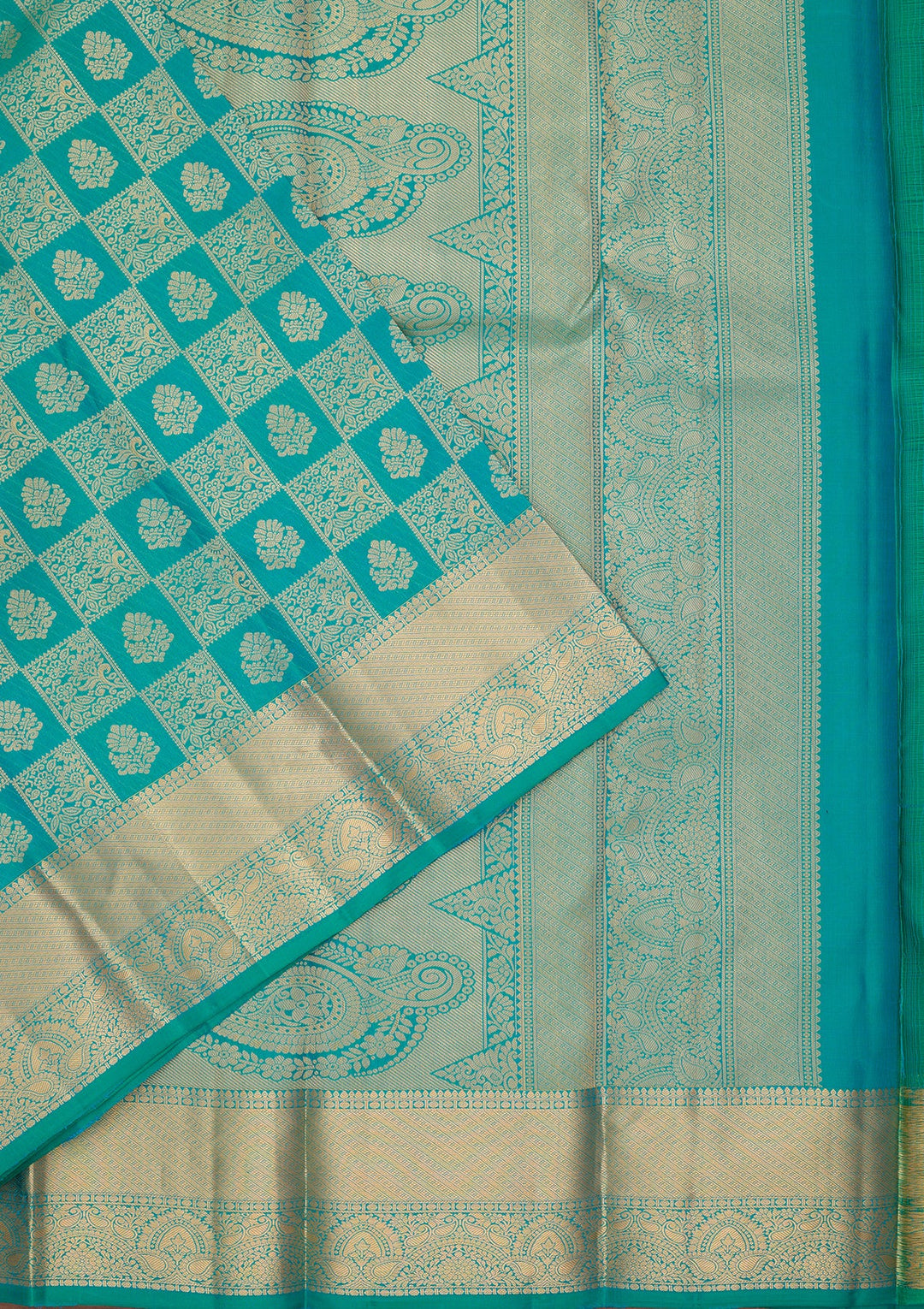 Rama Green Kanjivaram Pure Silk Saree