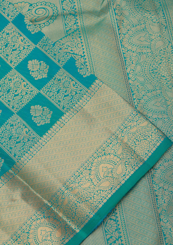Rama Green Kanjivaram Pure Silk Saree