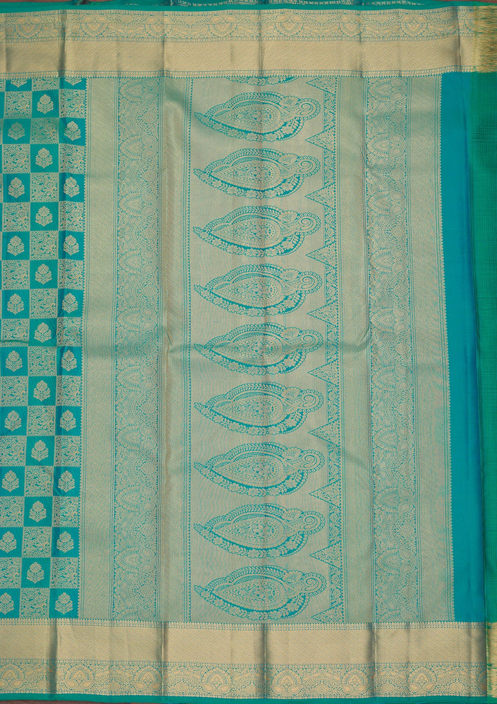 Rama Green Kanjivaram Pure Silk Saree