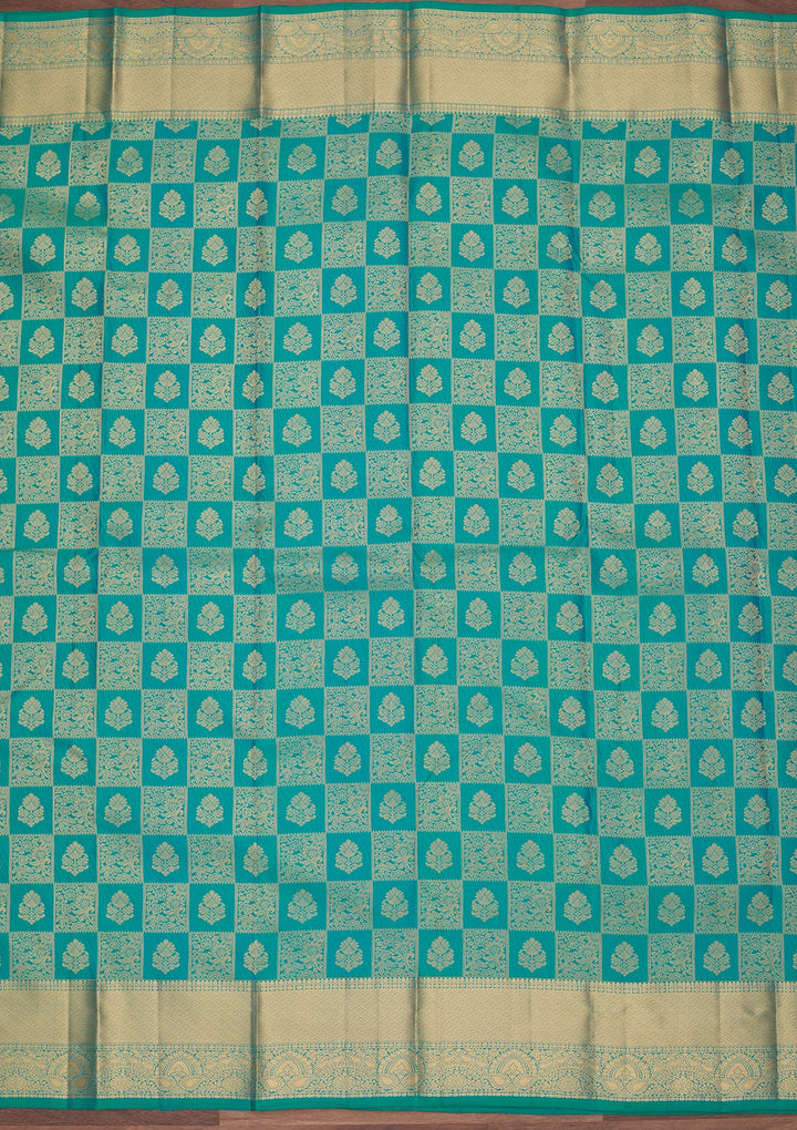 Rama Green Kanjivaram Pure Silk Saree
