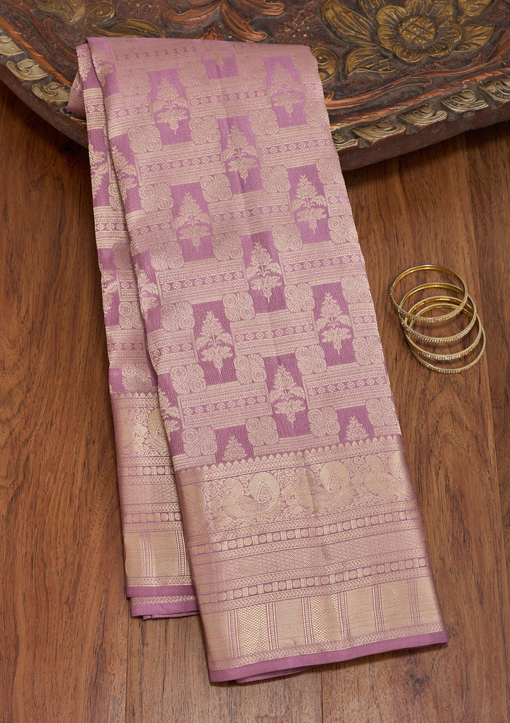 Mauve Kanjivaram Pure Silk Saree