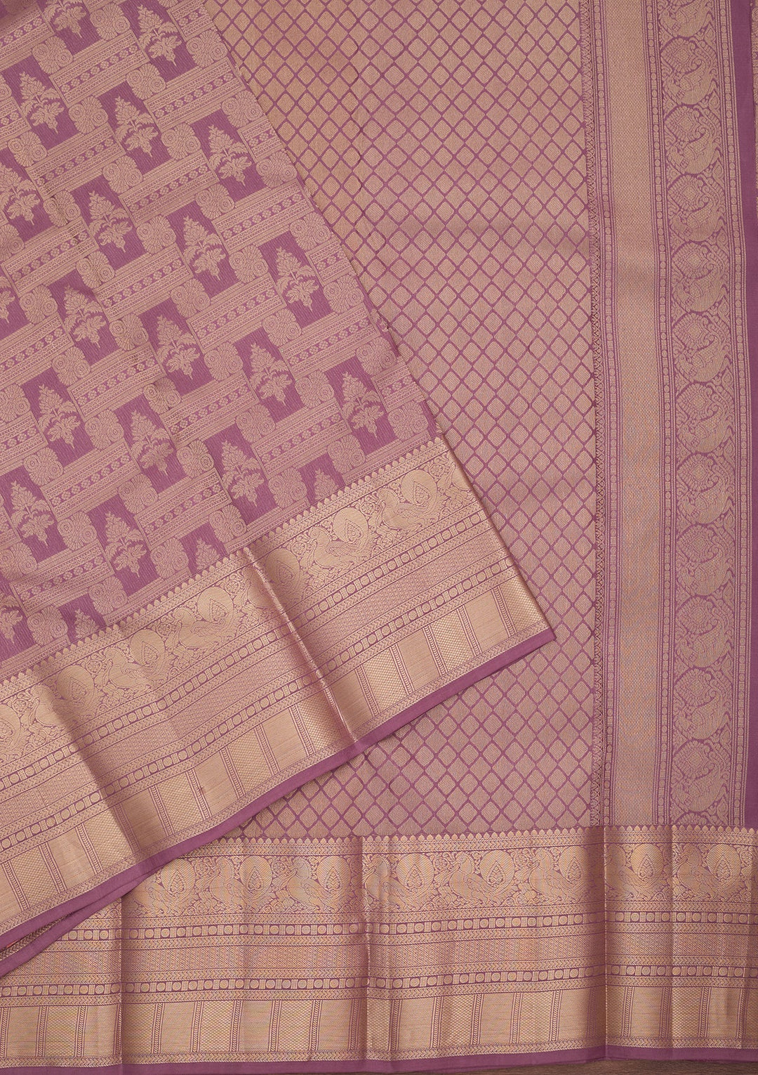 Mauve Kanjivaram Pure Silk Saree