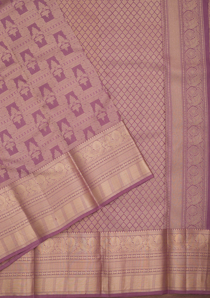 Mauve Kanjivaram Pure Silk Saree